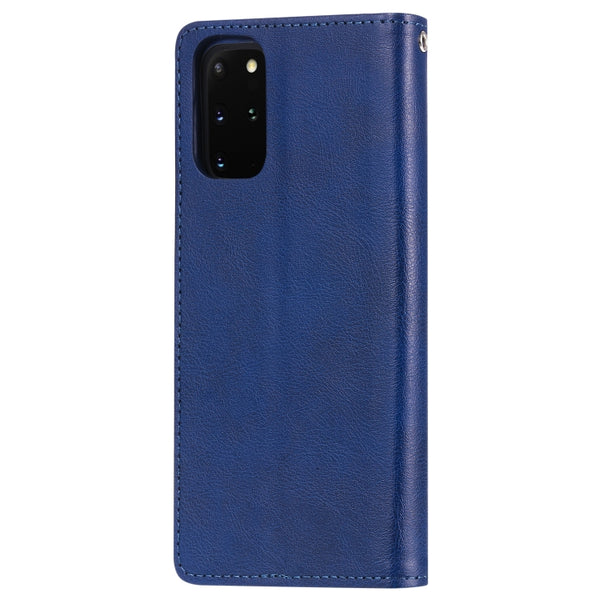 For Galaxy S20 Plus 2 in 1 Solid Color Detachable PU Leather Case with Card Slots & Magneti...(Blue)