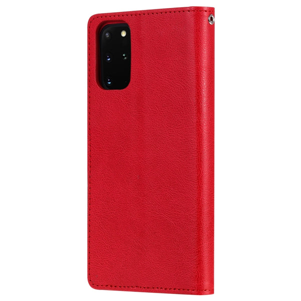 For Galaxy S20 Plus 2 in 1 Solid Color Detachable PU Leather Case with Card Slots & Magnetic...(Red)