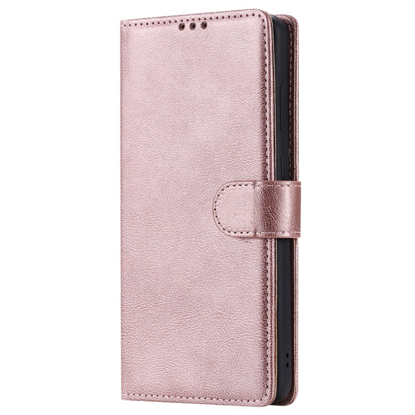 For Galaxy S20 Plus 2 in 1 Solid Color Detachable PU Leather Case with Card Slots & Ma...(Rose Gold)