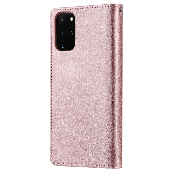 For Galaxy S20 Plus 2 in 1 Solid Color Detachable PU Leather Case with Card Slots & Ma...(Rose Gold)