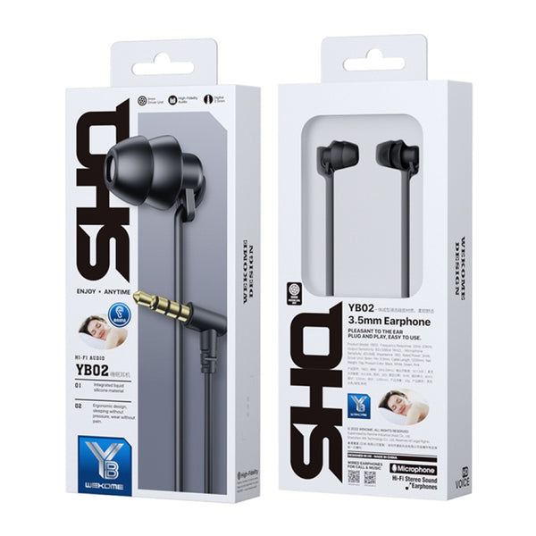 WEKOME YB02 SHQ Series In-Ear Sleep Wired Earphone, Plug Type:3.5mm(Black)