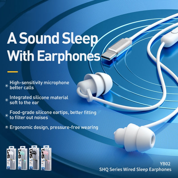 WEKOME YB02 SHQ Series In-Ear Sleep Wired Earphone, Plug Type:3.5mm(Black)