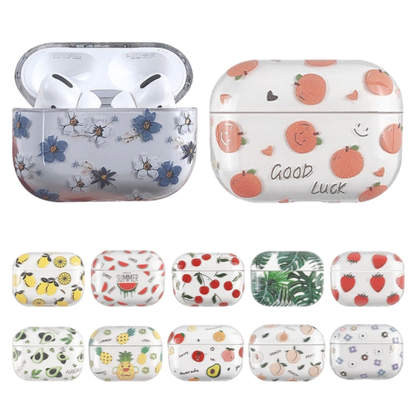 For AirPods Pro 2 Bronzing Fruit Pattern PC Earphone Hard Pr