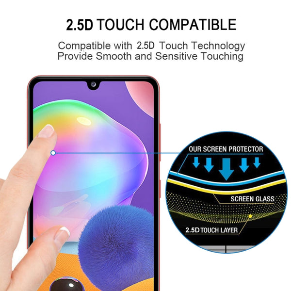 For Galaxy A31 9H Surface Hardness 2.5D Full Glue Full Screen Tempered Glass Film