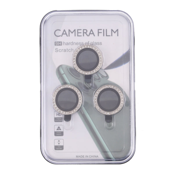For iPhone 14 Pro Max 9H Point Drill Camera Lens Film Protector Circle(Silver)