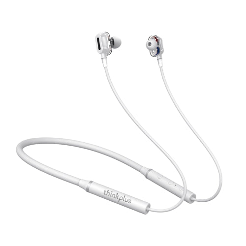 Lenovo HE05 Pro Double Speaker Wireless Sports Waterproof Neckband Bluetooth Earphone with...(White)