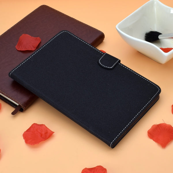 For Galaxy Tab S6 Lite Sewing Thread Horizontal Solid Color Flat Leather Case w...(Light Star Black)