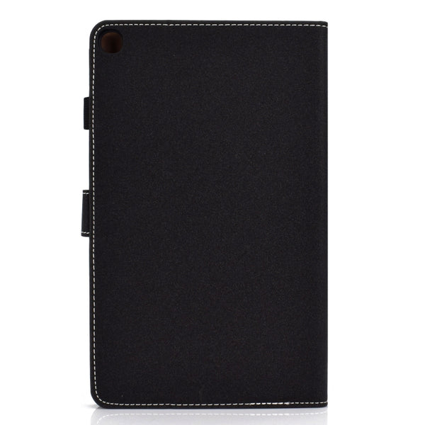 For Galaxy Tab S6 Lite Sewing Thread Horizontal Solid Color Flat Leather Case w...(Light Star Black)