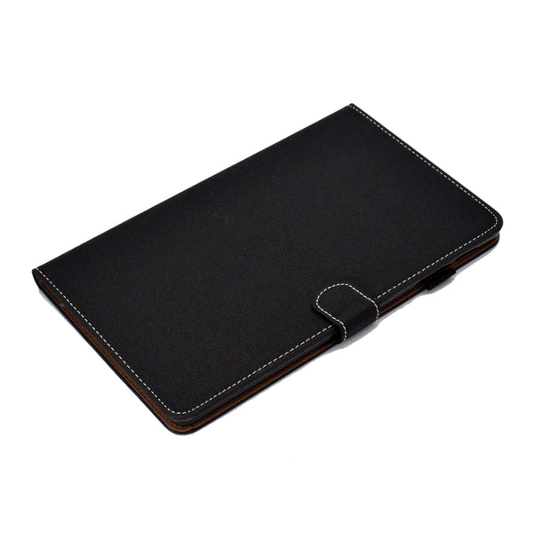 For Galaxy Tab S6 Lite Sewing Thread Horizontal Solid Color Flat Leather Case w...(Light Star Black)