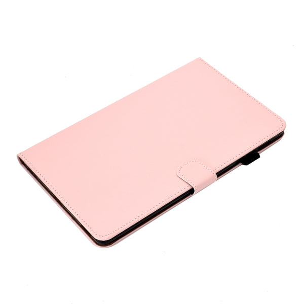 For Galaxy Tab S6 Lite Sewing Thread Horizontal Solid Color Flat Leather Case wi...(Light Star Pink)