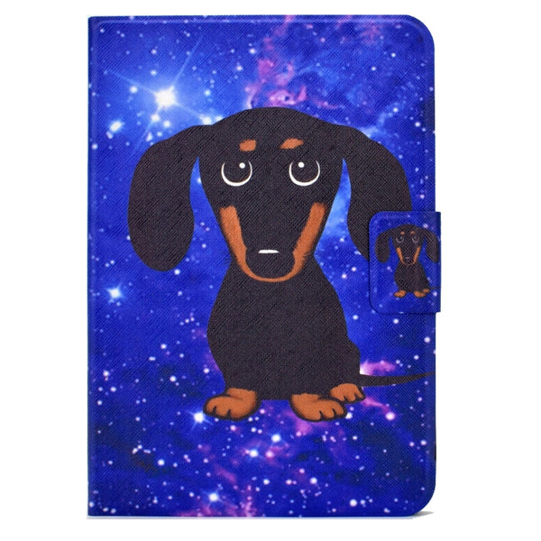 For iPad 10th Gen 10.9 2022 Electric Pressed Colored Drawing Smart Leather Tabl...(Little Black Dog)