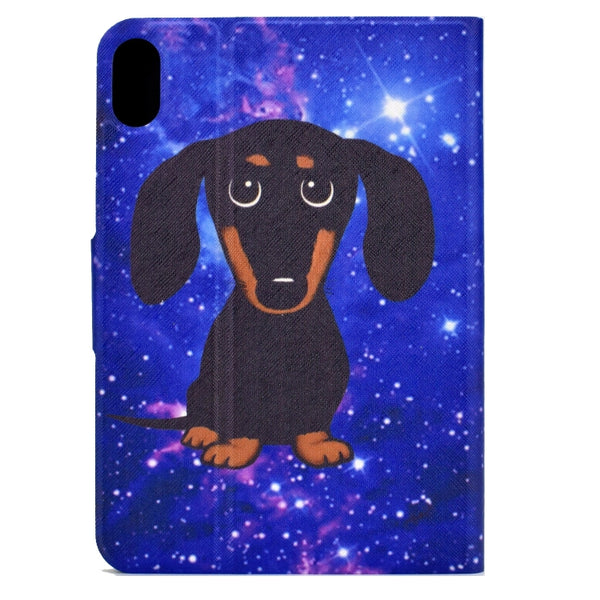 For iPad 10th Gen 10.9 2022 Electric Pressed Colored Drawing Smart Leather Tabl...(Little Black Dog)
