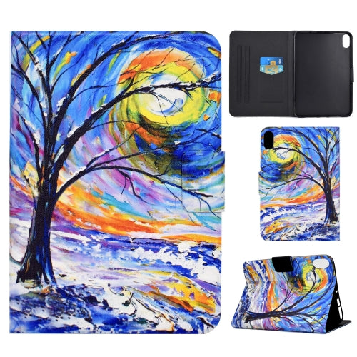 For iPad 10th Gen 10.9 2022 Electric Pressed Colored Drawing Smart Leather Table...(Watercolor Tree)