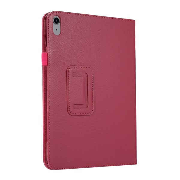 For iPad 10th Gen 10.9 2022 Litchi Texture Leather Smart Tablet Case with Holder(Rose Red)