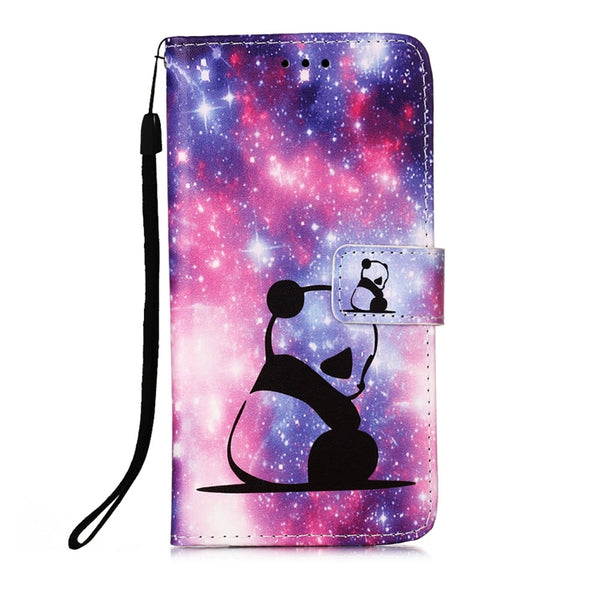 For Samsung Galaxy S23 Ultra 5G Colored Drawing Pattern Plain Weave Leather Phone Case(Baby Panda)