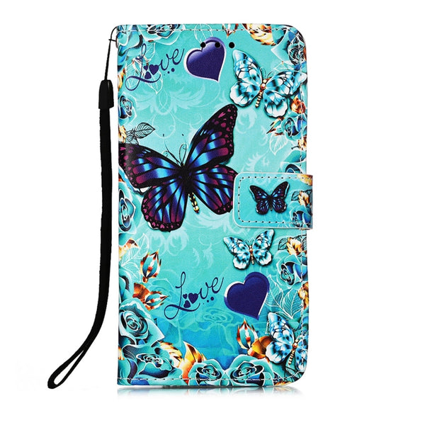 For Samsung Galaxy S23 Ultra 5G Colored Drawing Pattern Plain Weave Leather Pho...(Caring Butterfly)