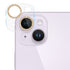 For iPhone 14 14 Plus Tempered Glass Glitter CD Texture Back Camera Film(Gold)