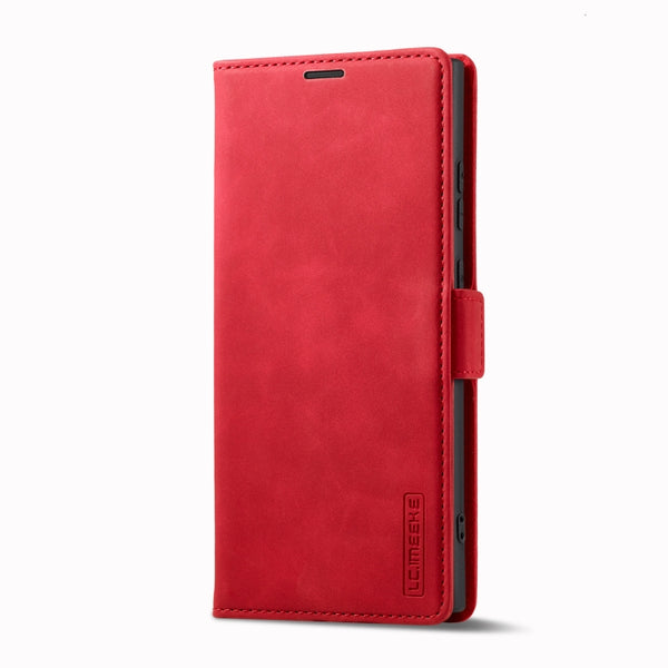 For Samsung Galaxy S23 Ultra 5G LC.IMEEKE Strong Magnetism Microfiber Leather Phone Case(Red)