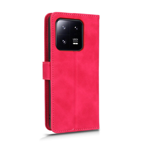 For Xiaomi 13 Pro Skin Feel Magnetic Flip Leather Phone Case(Rose Red)