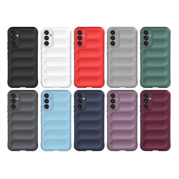 For Samsung Galaxy A34 5G Magic Shield TPU Flannel Phone Case(Black)