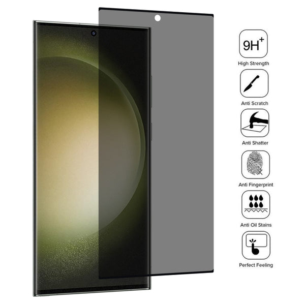 For Samsung Galaxy S23 Ultra 5G 3D Curved Edge Privacy Tempered Glass Film, Not Support Unlock