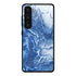 For Samsung Galaxy S23 5G Marble Pattern Glass Phone Case(Blue Ocean)