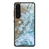 For Samsung Galaxy S23 5G Marble Pattern Glass Phone Case(Beach)