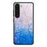 For Samsung Galaxy S23 5G Marble Pattern Glass Phone Case(Ocean Waves)