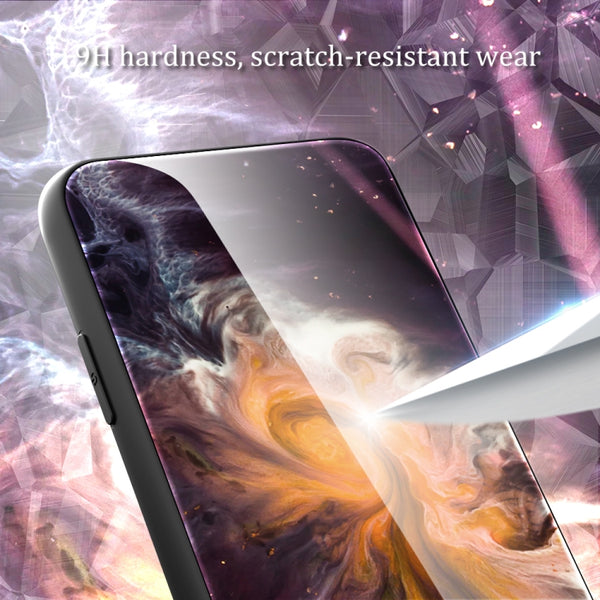 For Samsung Galaxy S23 5G Marble Pattern Glass Phone Case(Water Waves)