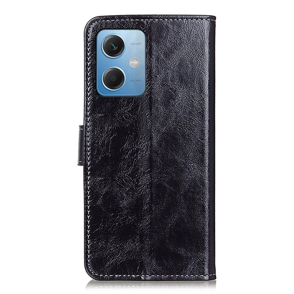 For Xiaomi Redmi Note 12 5G Retro Crazy Horse Texture Flip Leather Phone Case(Black)