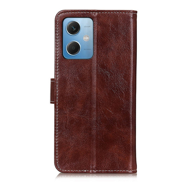 For Xiaomi Poco X5 5G Redmi Note 12 5G Retro Crazy Horse Texture Flip Leather Phone Case(Brown)