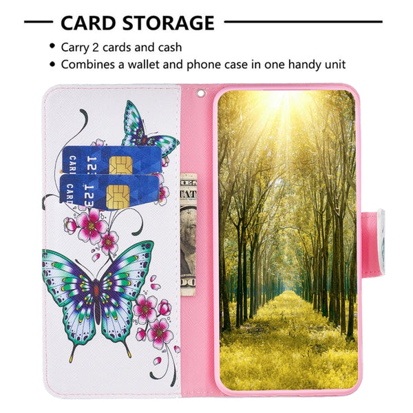 For Xiaomi 13 Lite Civi 2 Colored Drawing Leather Phone Case(Peach Blossom Butterfly)
