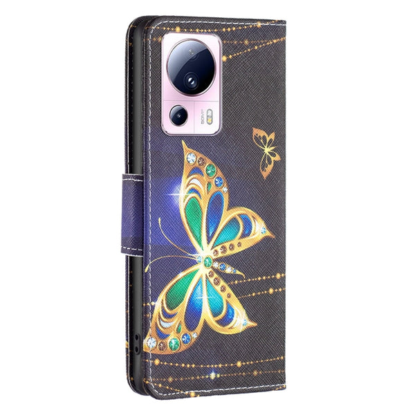 For Xiaomi 13 Lite Civi 2 Colored Drawing Leather Phone Case(Big Butterfly)