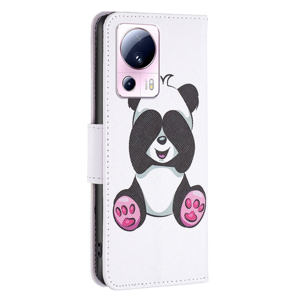 For Xiaomi 13 Lite Civi 2 Colored Drawing Leather Phone Case(Panda)