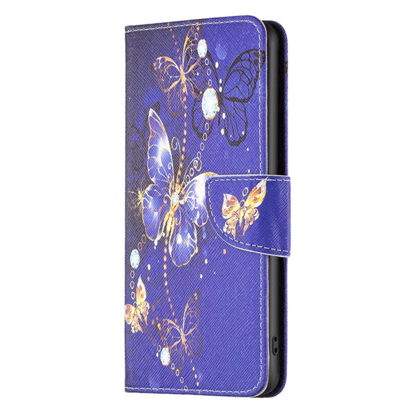 For Xiaomi 13 Lite Civi 2 Colored Drawing Leather Phone Case(Purple Butterfly)