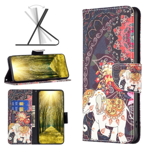 For Xiaomi 13 Lite Civi 2 Colored Drawing Leather Phone Case(Flowers Elephant)