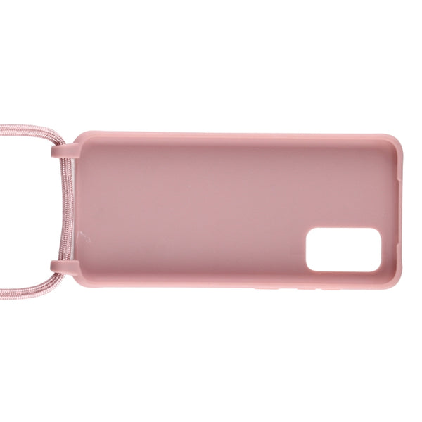 For Galaxy S20 Ultra Candy Color TPU Protective Case with Lanyard(Dark Pink)
