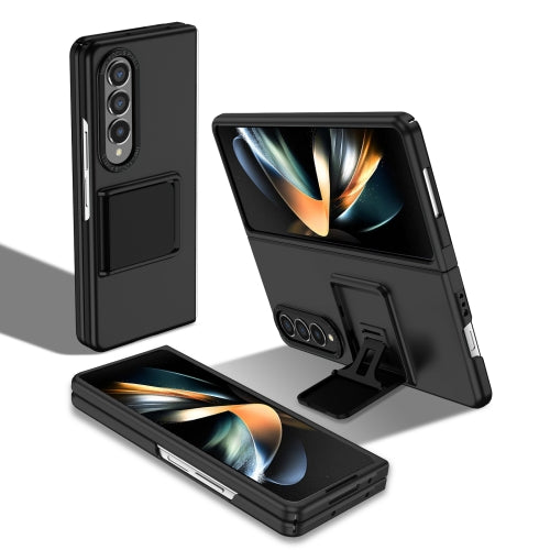 For Samsung Galaxy Z Fold4 5G Three-dimensional Folding Holder PC Phone Case(Black)