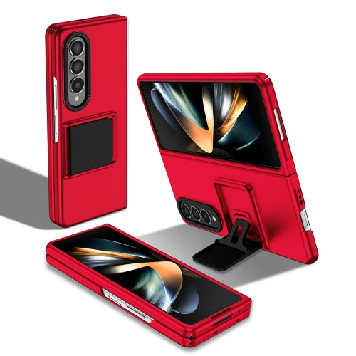 For Samsung Galaxy Z Fold4 5G Three-dimensional Folding Holder PC Phone Case(Red)