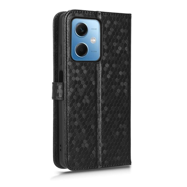 For Xiaomi Redmi Note 12 5G Honeycomb Dot Texture Leather Phone Case(Black)