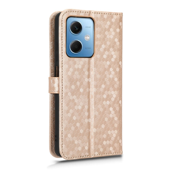 For Xiaomi Redmi Note 12 5G Honeycomb Dot Texture Leather Phone Case(Gold)