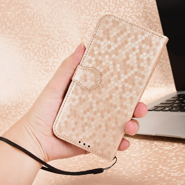 For Xiaomi Redmi Note 12 5G Honeycomb Dot Texture Leather Phone Case(Gold)