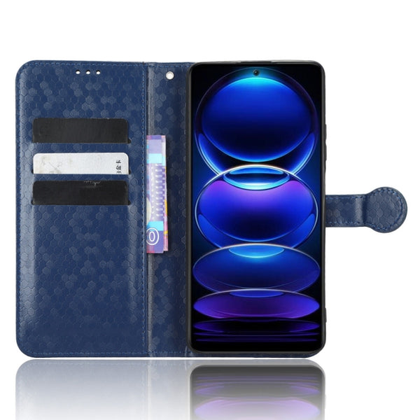 For Xiaomi Redmi Note 12 5G Honeycomb Dot Texture Leather Phone Case(Blue)