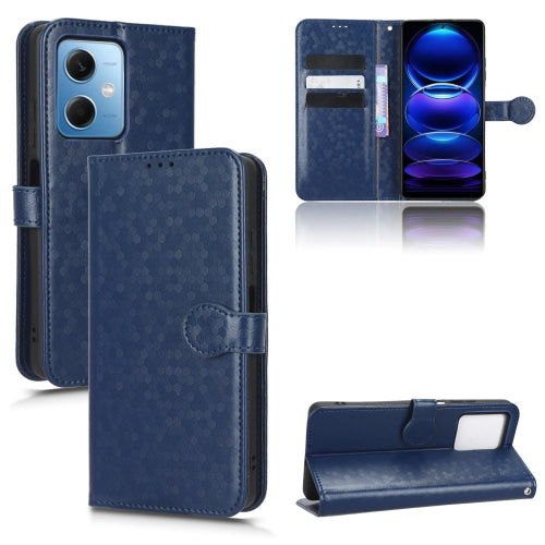For Xiaomi Redmi Note 12 5G Honeycomb Dot Texture Leather Phone Case(Blue)