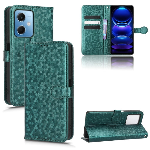 For Xiaomi Redmi Note 12 5G Honeycomb Dot Texture Leather Phone Case(Green)