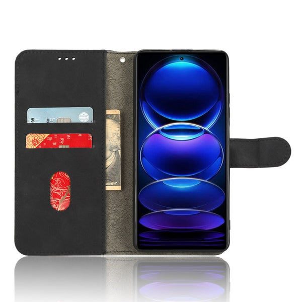 For Xiaomi Redmi Note 12 Pro 5G Skin Feel Magnetic Flip Leather Phone Case(Black)