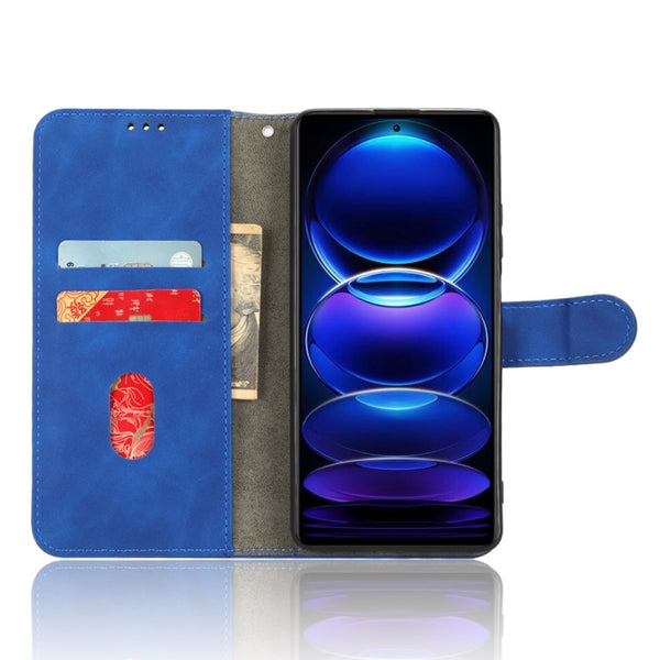 For Xiaomi Redmi Note 12 Pro 5G Skin Feel Magnetic Flip Leather Phone Case(Blue)