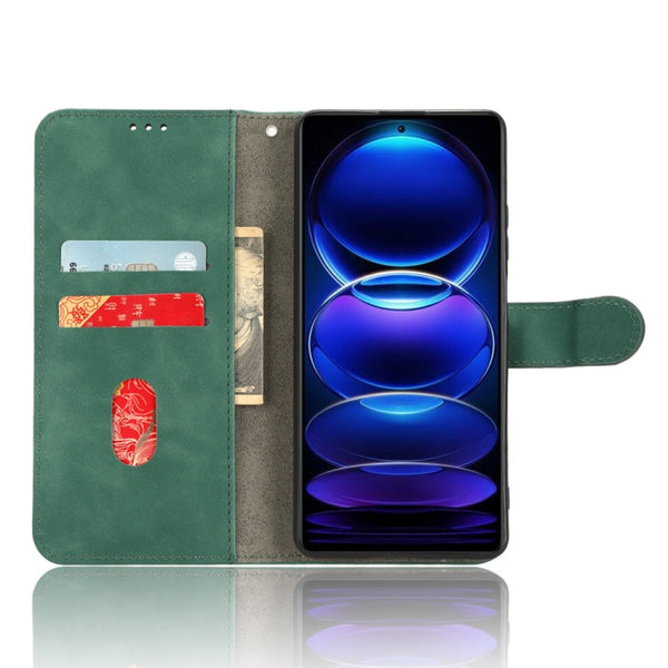 For Xiaomi Redmi Note 12 Pro 5G Skin Feel Magnetic Flip Leather Phone Case(Green)