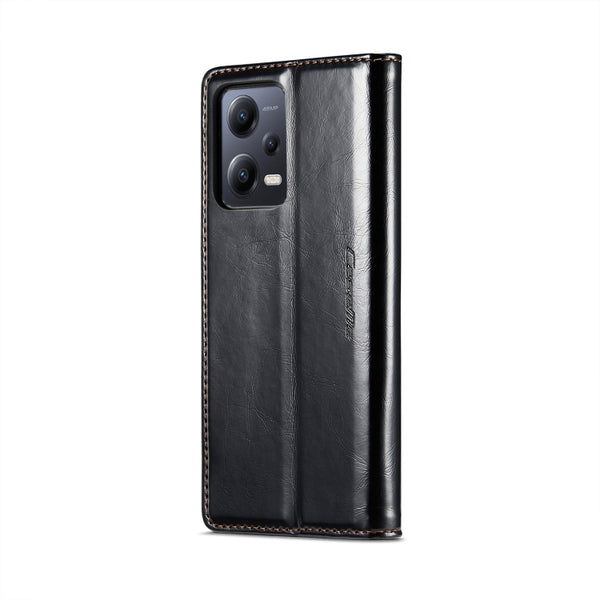 For Xiaomi Redmi Note 12 5G Poco X5 CaseMe 003 Crazy Horse Texture Leather Phone Case(Black)