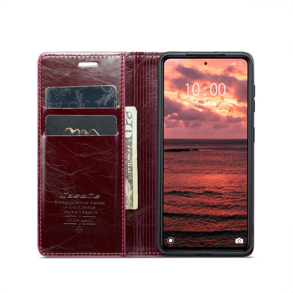 For Xiaomi Redmi Note 12 5G Poco X5 CaseMe 003 Crazy Horse Texture Leather Phone Case(Red)